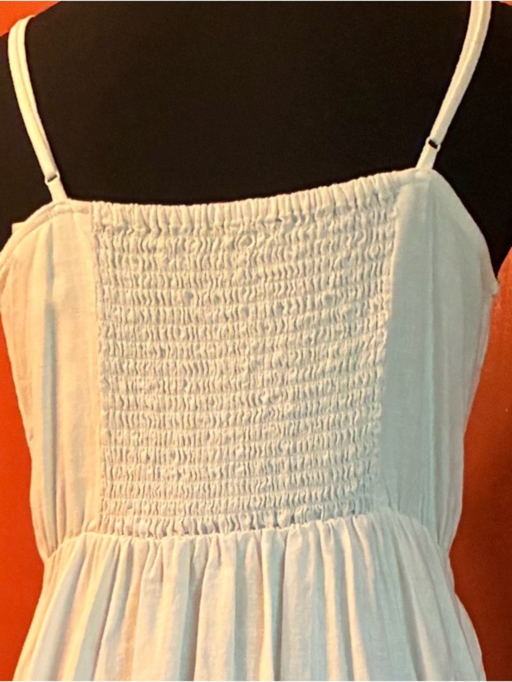 A New Day Women's Linen Blend Button-Front Maxi Dress with Spaghetti Straps Sz S - Picture 12 of 13